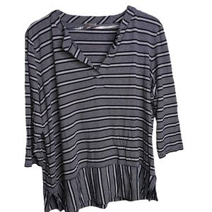 Talbots Striped Black and White Women's Top